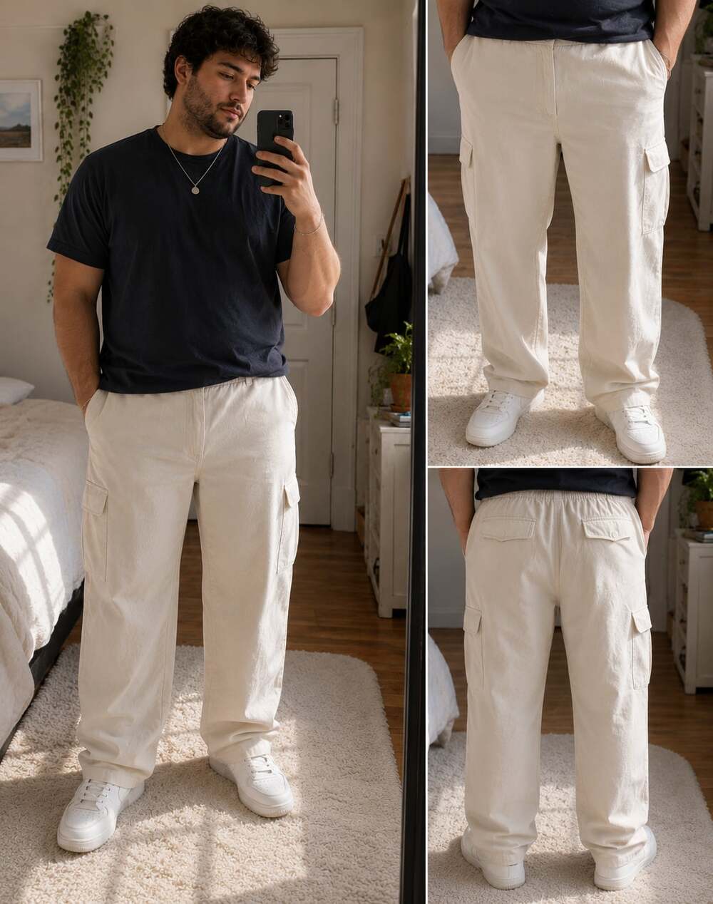 COOFANDY Men's Cargo Pants Beige Size 3XL